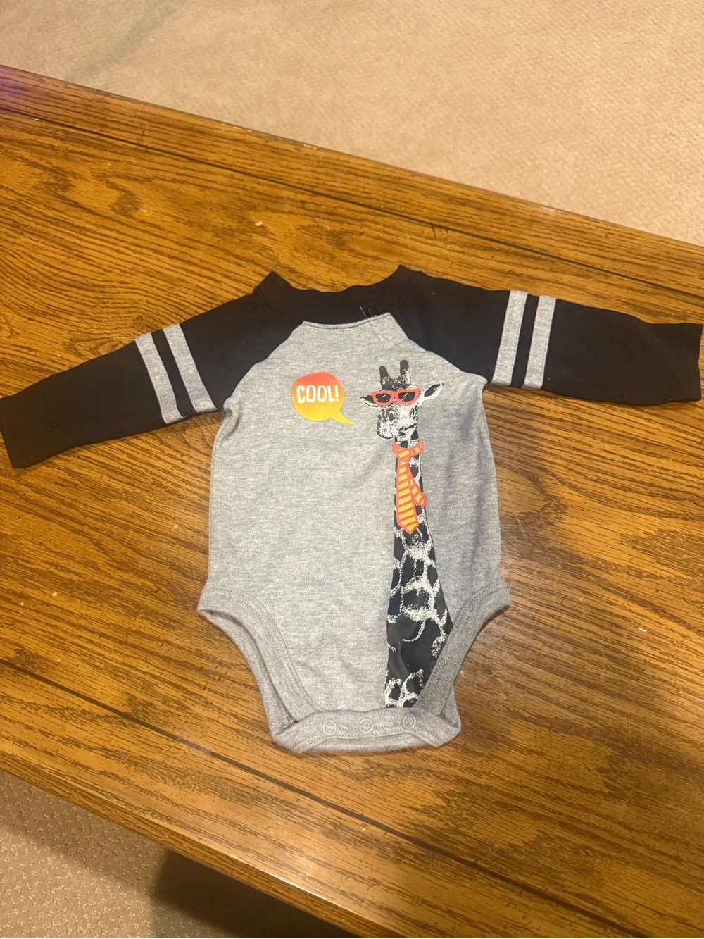 6 for $10 Grey & Black Giraffe Graphic One-Piece
